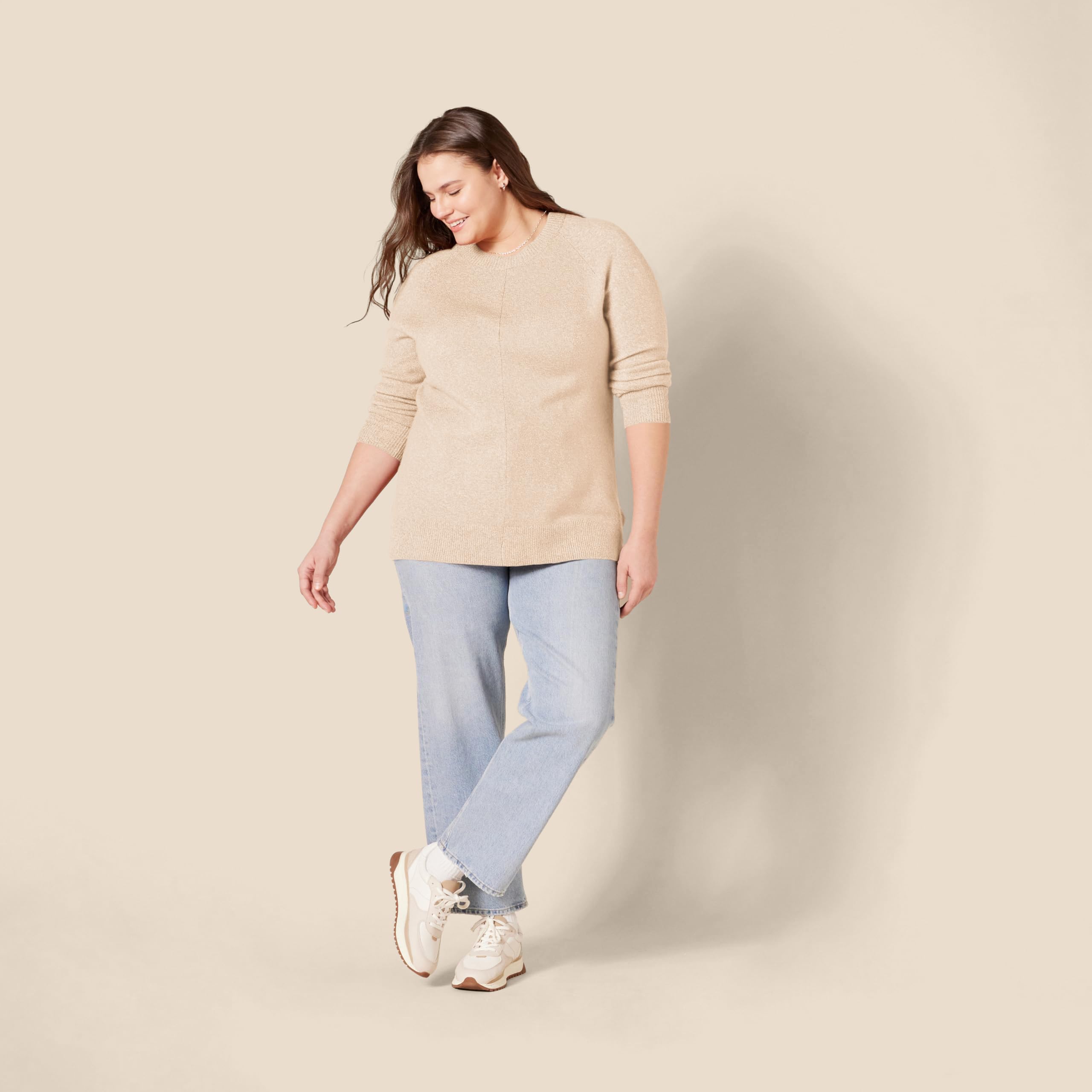 Amazon Essentials Mujer Jersey Suave de Cuello Redondo, Manga Larga y Corte Estándar