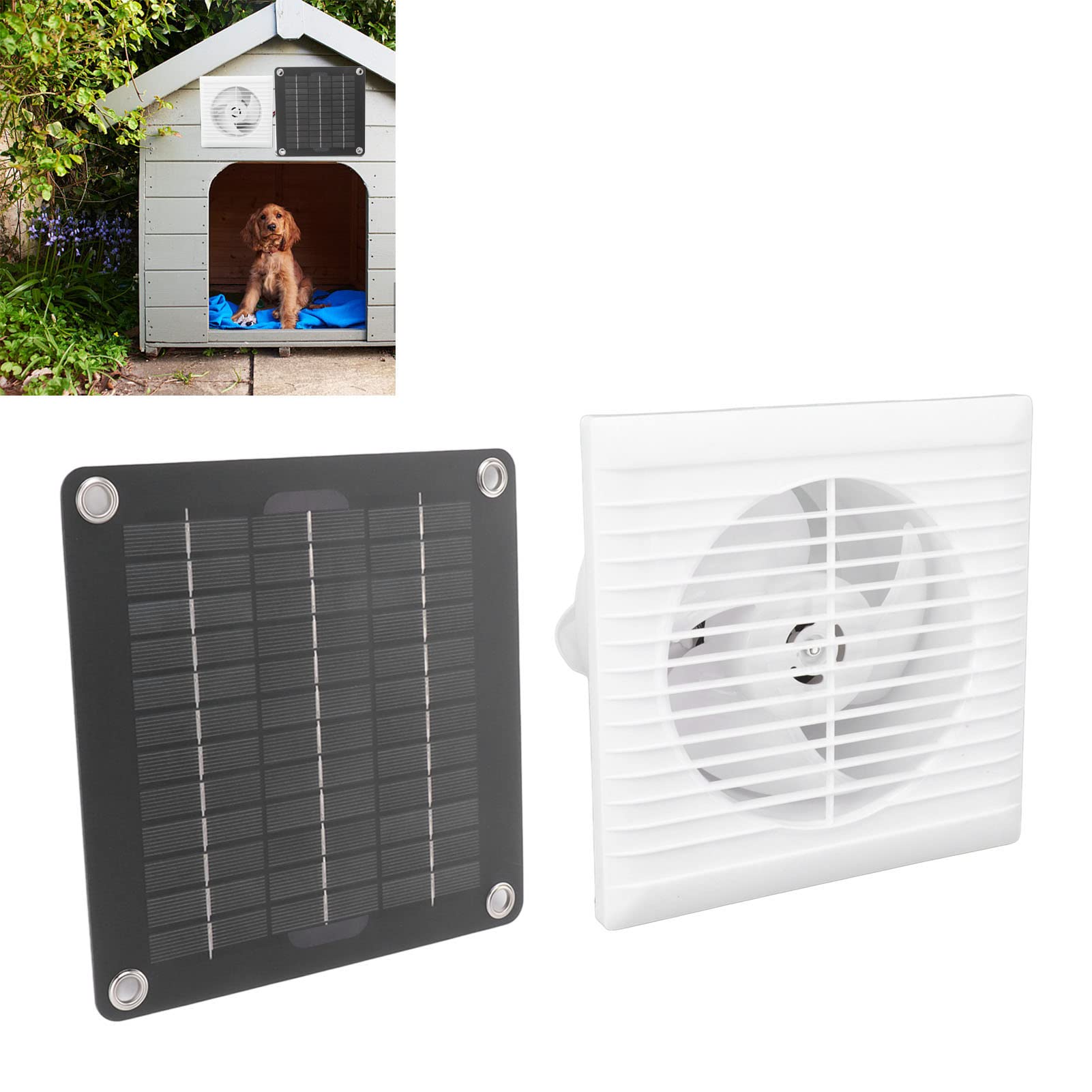 Ventilador Solar de Escape Resistent al Agua IP67, 6 Pulgadas 10W 12V para Cobertizo de Gallinero