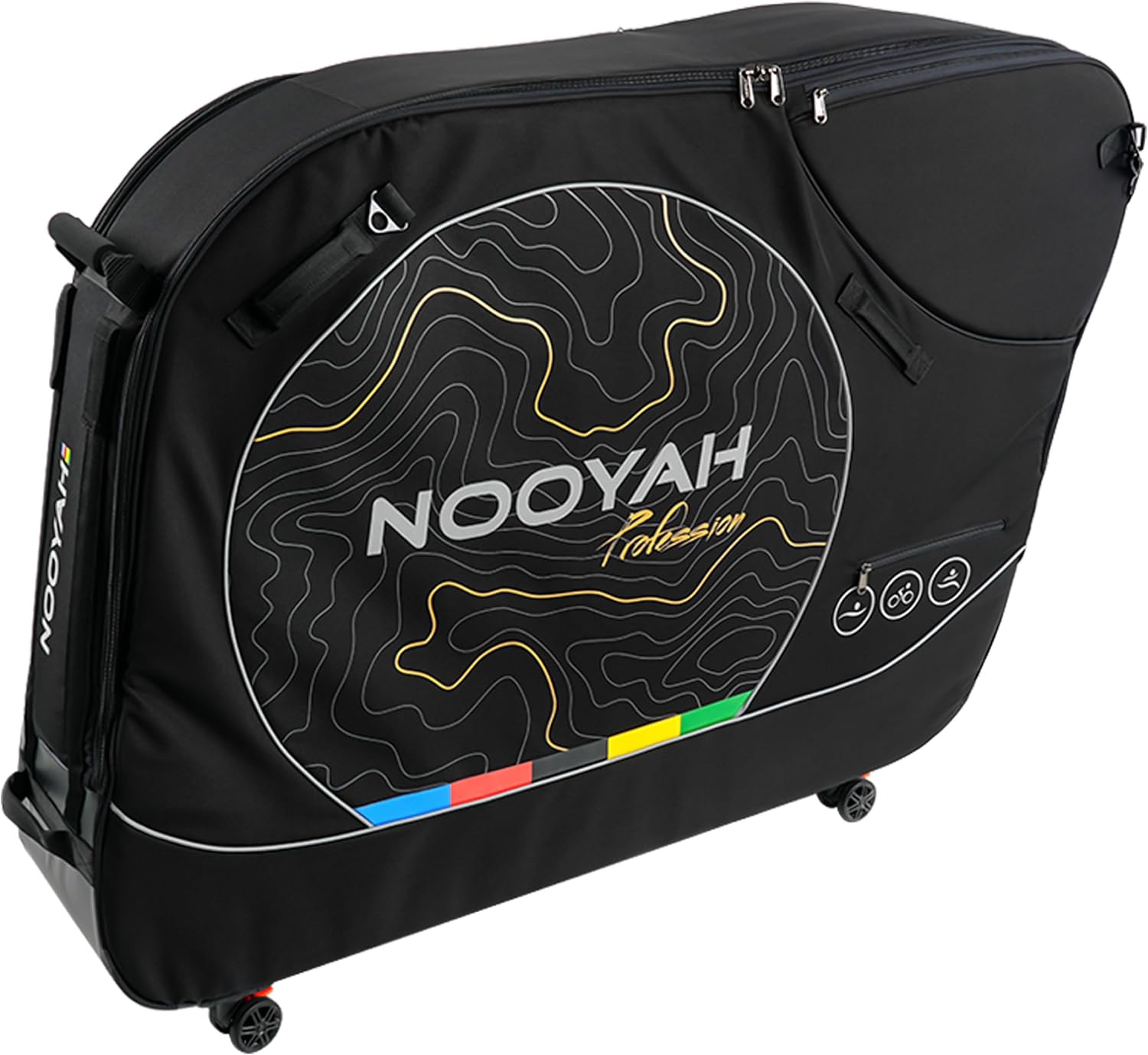 NOOYAH Bike Travel Bag with Aluminum Frame, No Handlebar or Pedal Removal, Airline Transport Tool for Road Bike Accessories