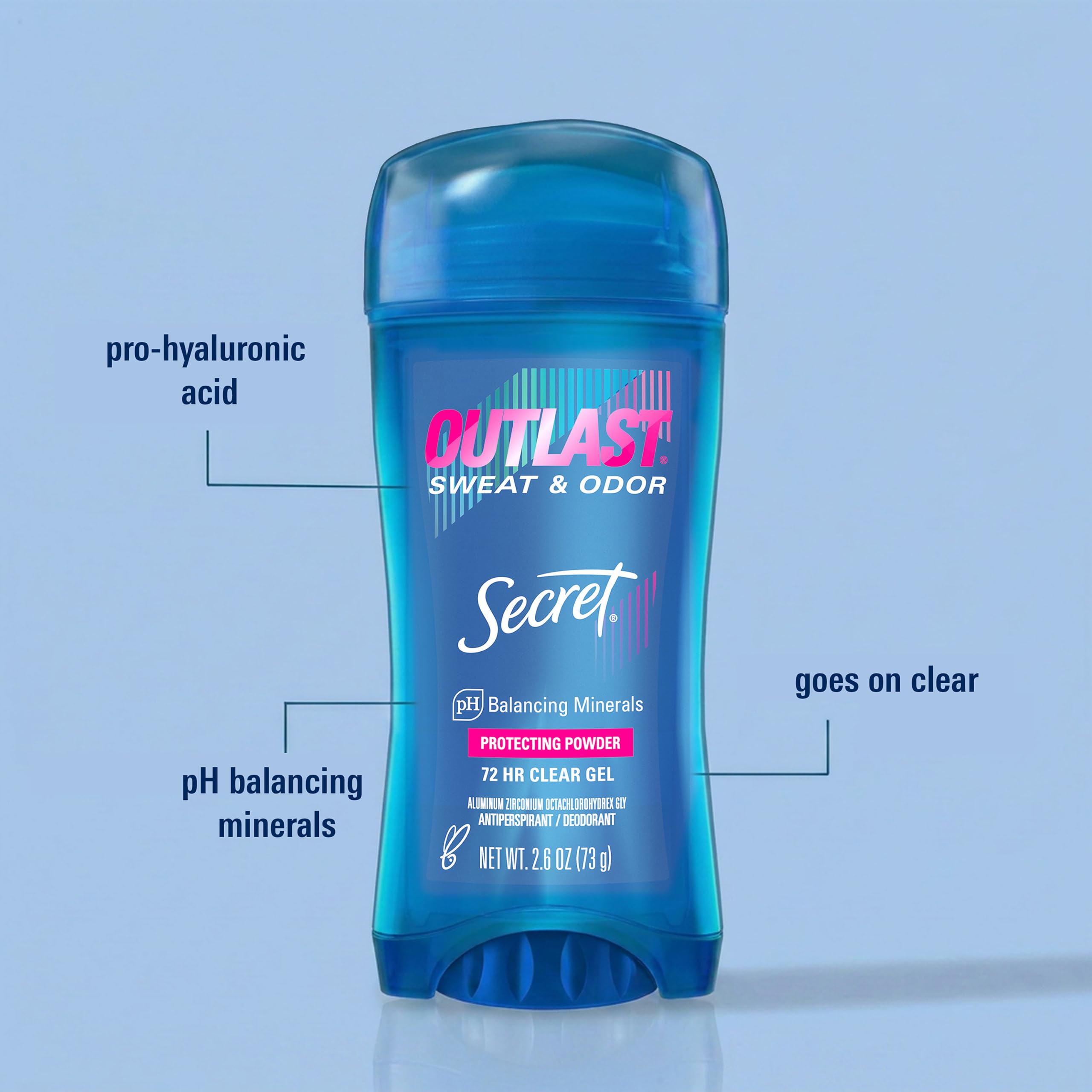 SECRET OUTLAST - Clear Gel (Protecting Powder) 76g Deodorant - aus USA