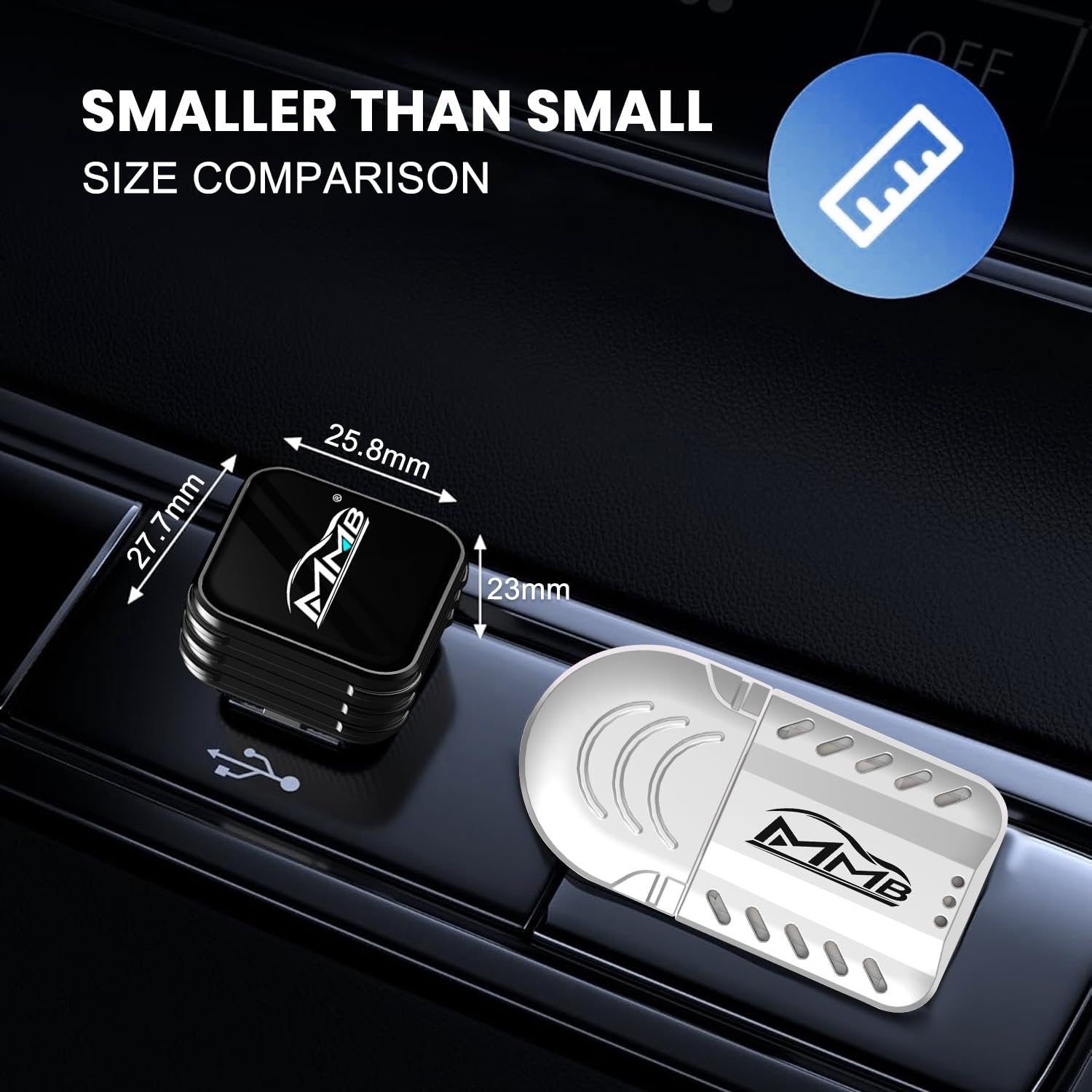 MMB CP-Ultra - Adaptador CarPlay inalámbrico mejorado 2026, 2 en 1 para iPhone y Android Auto, Wi-Fi 6+Bluetooth 5.4, convierte CarPlay con cable y Android Auto a inalámbrico, Plug & Play, conexión