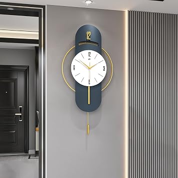 Stylish Silent Decorative Wall Clock,Creative Metal Wall Clock,with Silent Movement,for Office Living Room Bedroom Corridor.13.78x28.35in