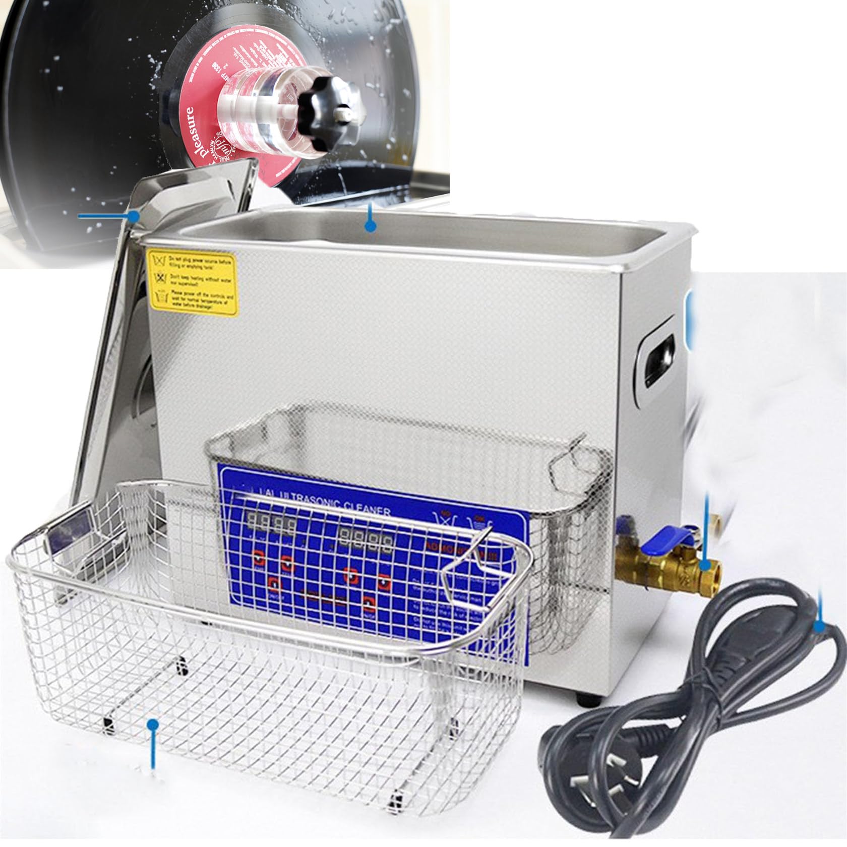 Efficiente Macchina Per La Pulizia Di Dischi In Vinile Ad Ultrasuoni Da 6 Litri, Pulitore Ad Ultrasuoni Per Dischi In Vinile - Pulizia Profonda, Per Dischi Da 7 Pollici/12 Pollici, Nessun Danno Alla