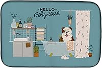 Vista 336 de Caroline's Treasures CK7824DDM - Tapete absorbente para secado de platos con diseño de bulldog inglés, rojo y blanco, para encimera de cocina, 14 x