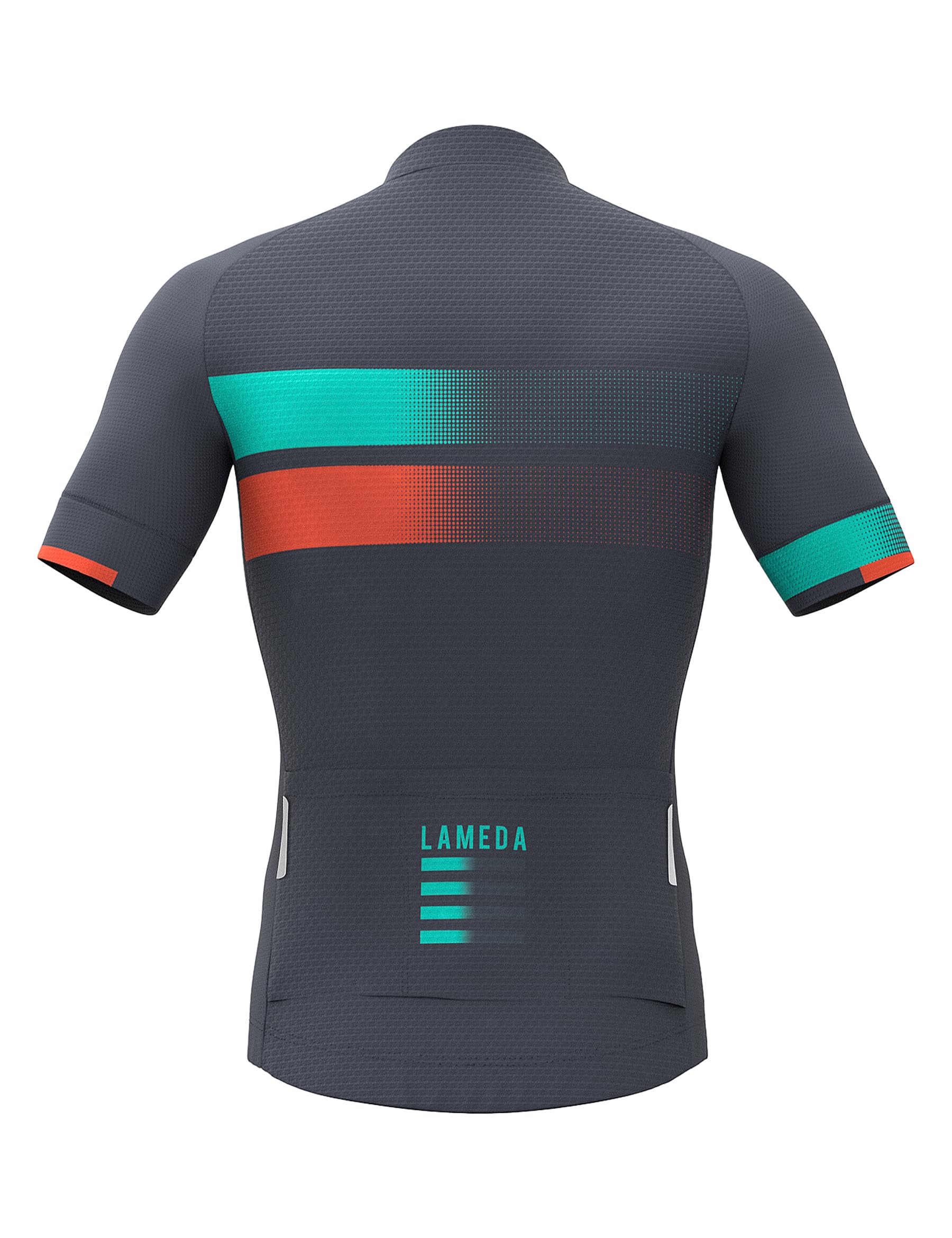 LAMEDA Men's Cycling Jersey Short Sleeves Bike Jersey for Men Cycling with 3 Pockets,Tight-Fitting Breathable Quick-Drying Bike Shirt High-Elastic Pro Road Cycling Top Bicycle Shirt Light Black