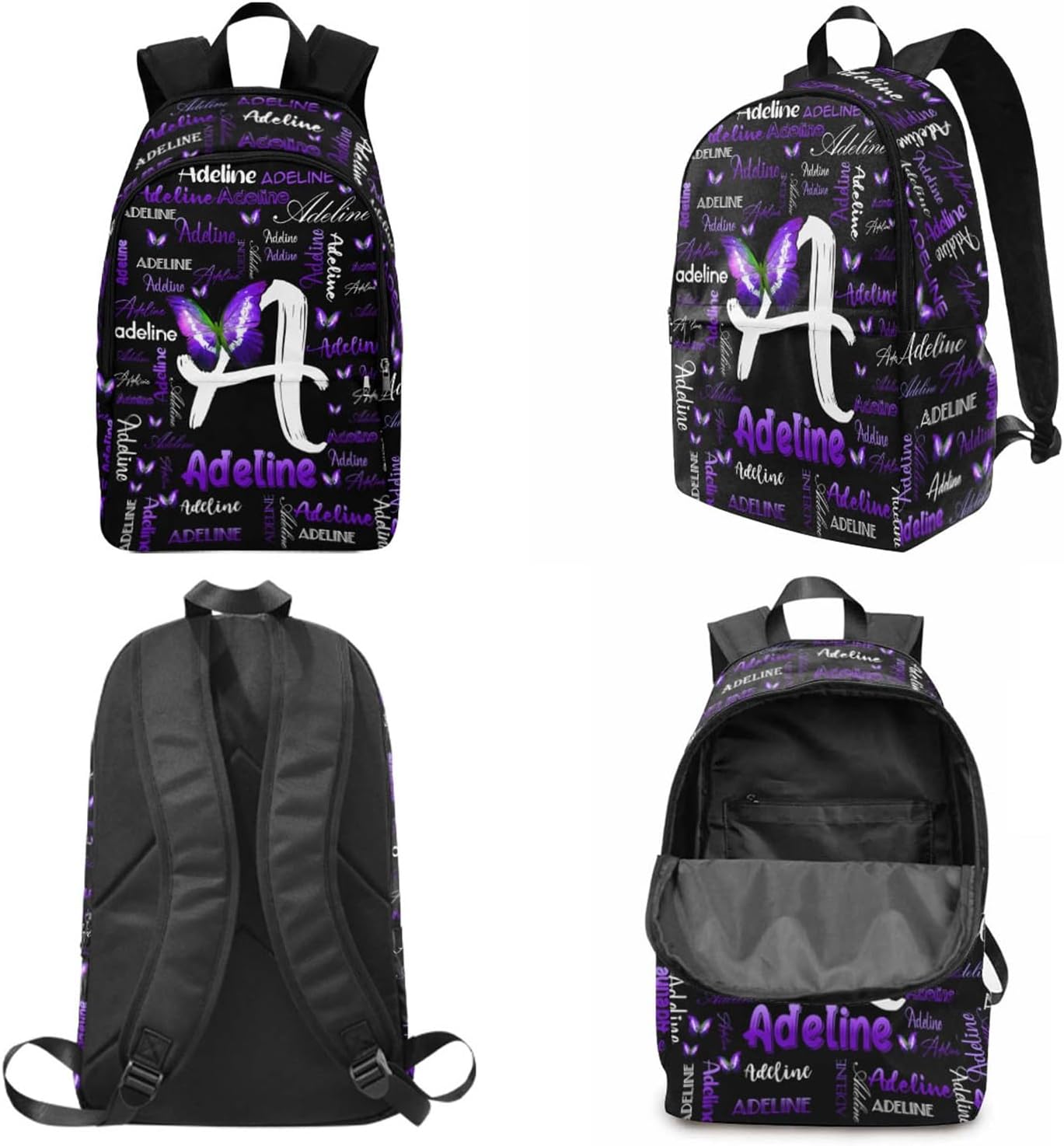 Personalized Kids Backpack with Lunch Box Set with Name Multi Color Girls Personalized Backpack for Teens Personalized Book Bag for Daughter Son Customized Book Bag BackPack