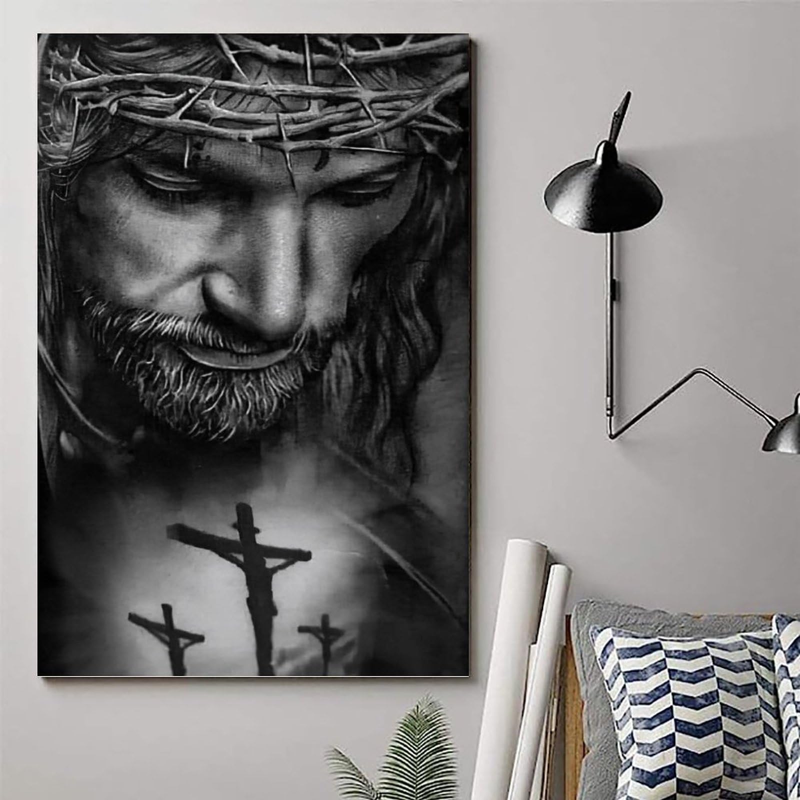 Poster Su Tela Con Ritratto Di Gesù Cristo, 30x45 Cm, Stampa Ad Alta Risoluzione, Resistente Ai Raggi UV, Regalo Religioso