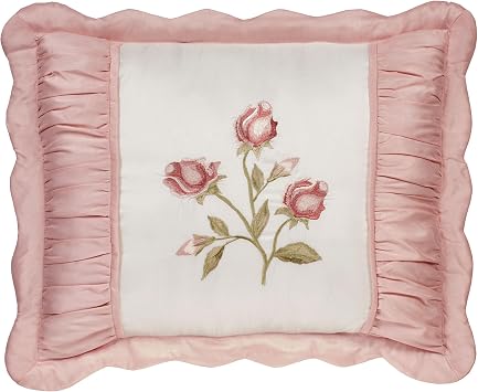 Touch of Class Blush Rose Embroidered Standard Queen Sham Only