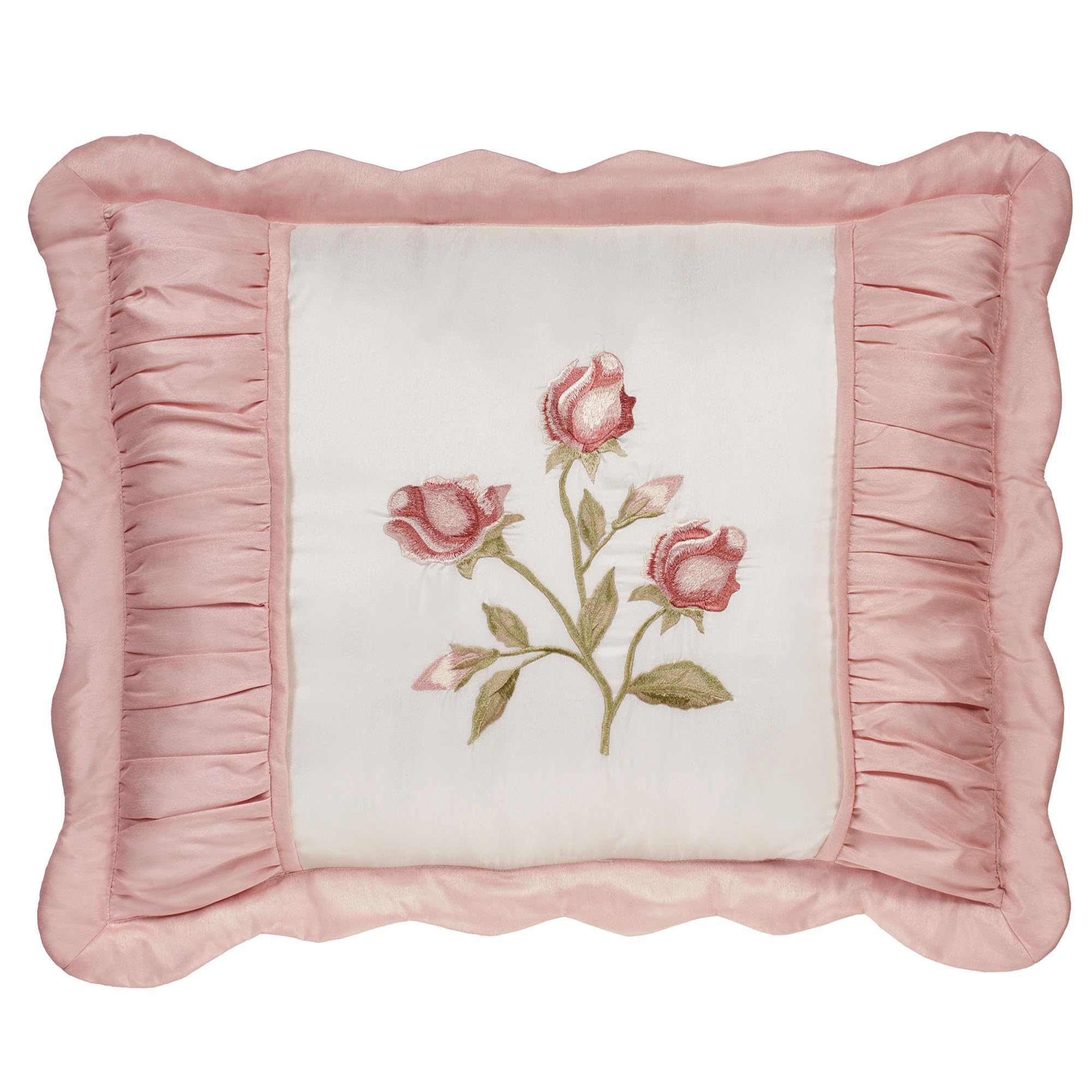 Touch of Class Blush Rose Embroidered Standard Queen Sham Only