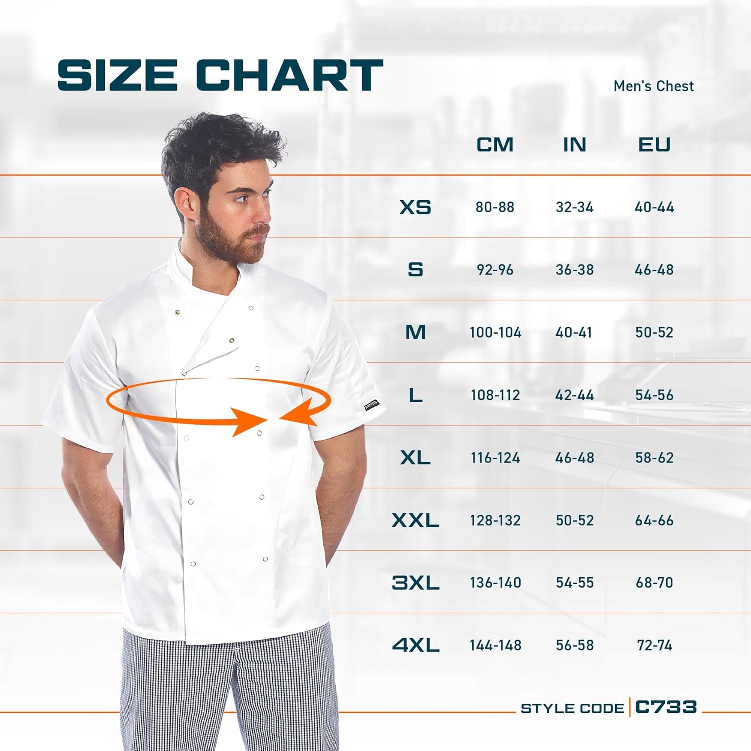 Portwest C733 Cumbria Chef Jacket - Lightweight Short Sleeve Comfort Workwear