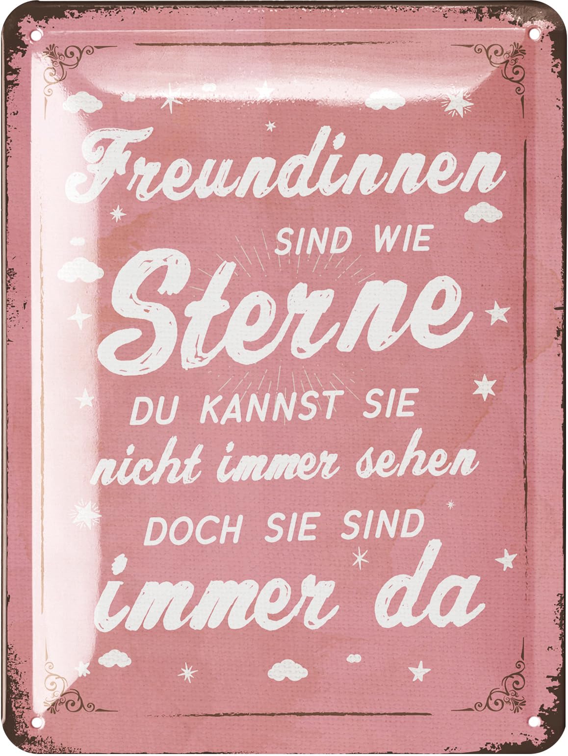 LANOLU Retro Blechschild, Lustige Sprüche Schild Freundschaft, Shabby Chic Deko, Geschenke Für Beste Freunde, Vintage Metallschilder 15x20cm