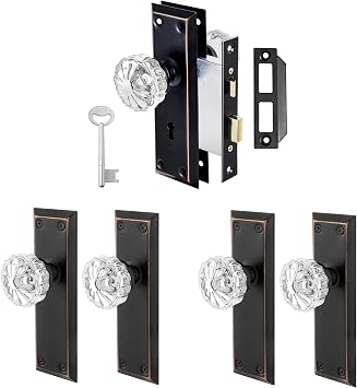 1 Pack Mortise Lock Set + 4 Pack Dummy Door Knob