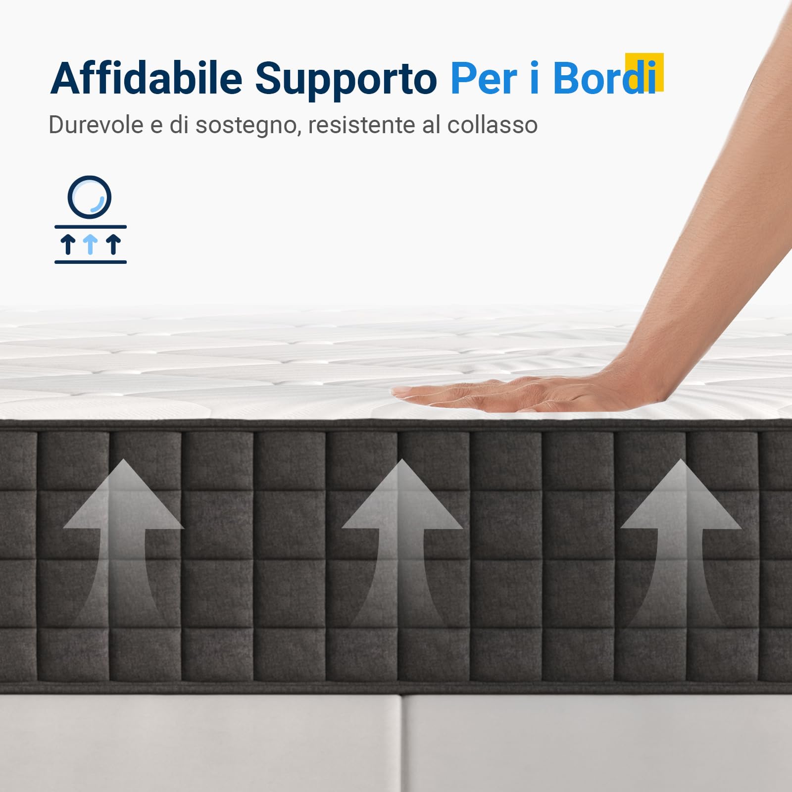Avenco Materasso 160x190, Materasso Matrimoniale in Schiuma di Bambù, Tessuto Riempito con Gel Memory Foam Traspirante, Supporto Perfetto Si Adatta al Corpo e Migliora il Sonno