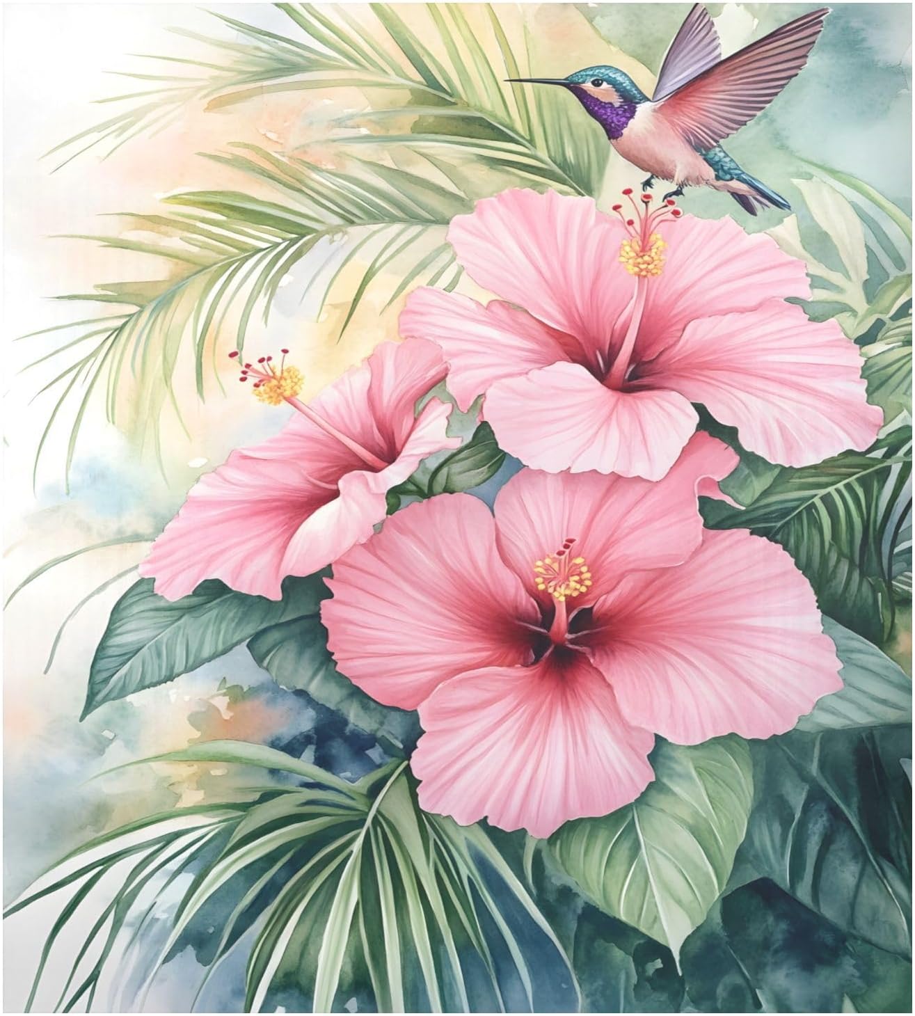 Dishwasher Magnet Cover Large Magnetic Stickers Pink Hibiscus Flowers Front Dishwasher Cover for Home Kitchen Refrigerator Decorative Lid