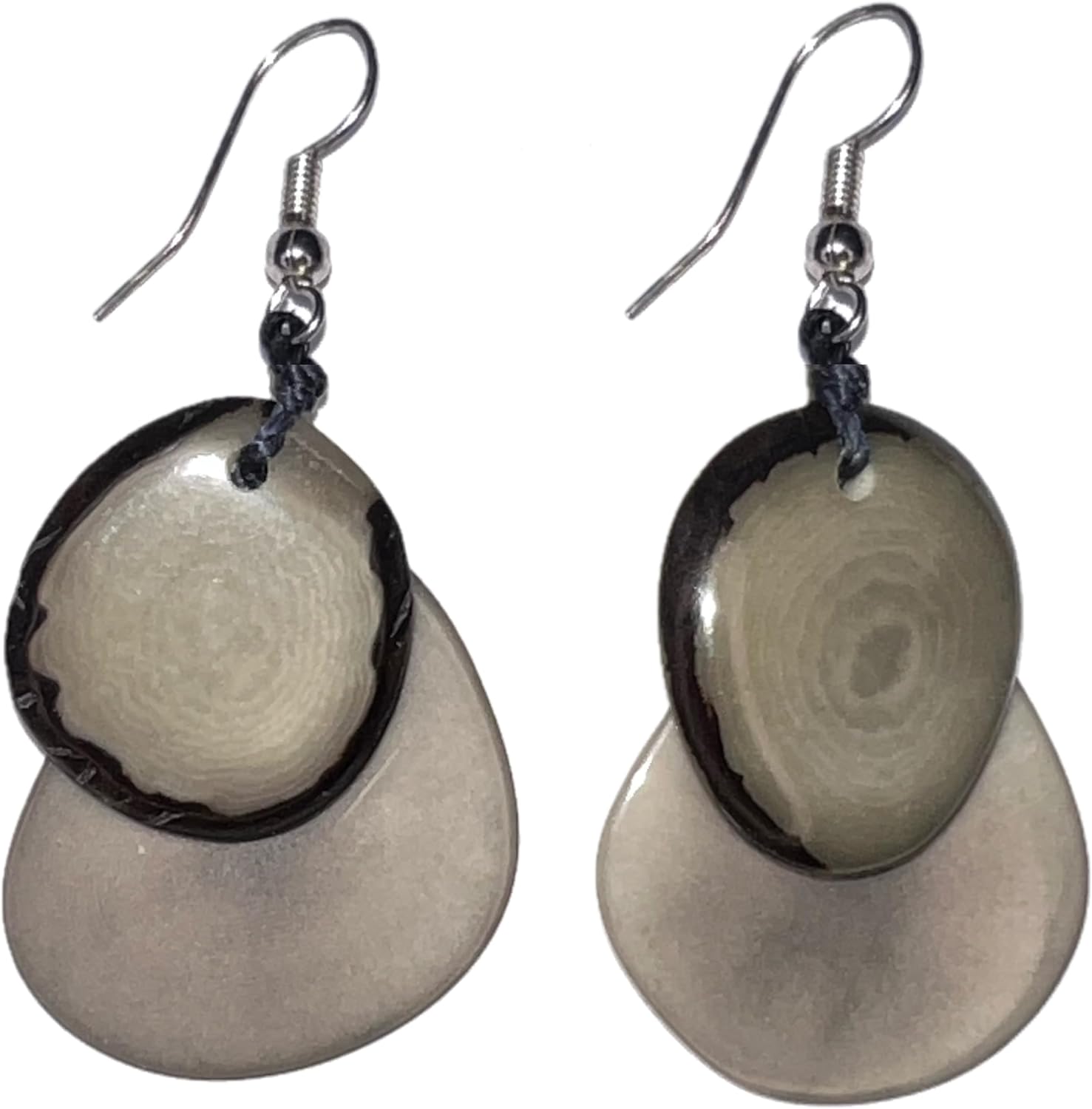 Earth Accessories Tagua Nut Colorful Dangle Earrings for Women – Lightweight Drop Dangle Earrings with Stainless Steel Hooks – Natural Vegan Jewelry, Cute Handmade Earrings in a Variety of Colors