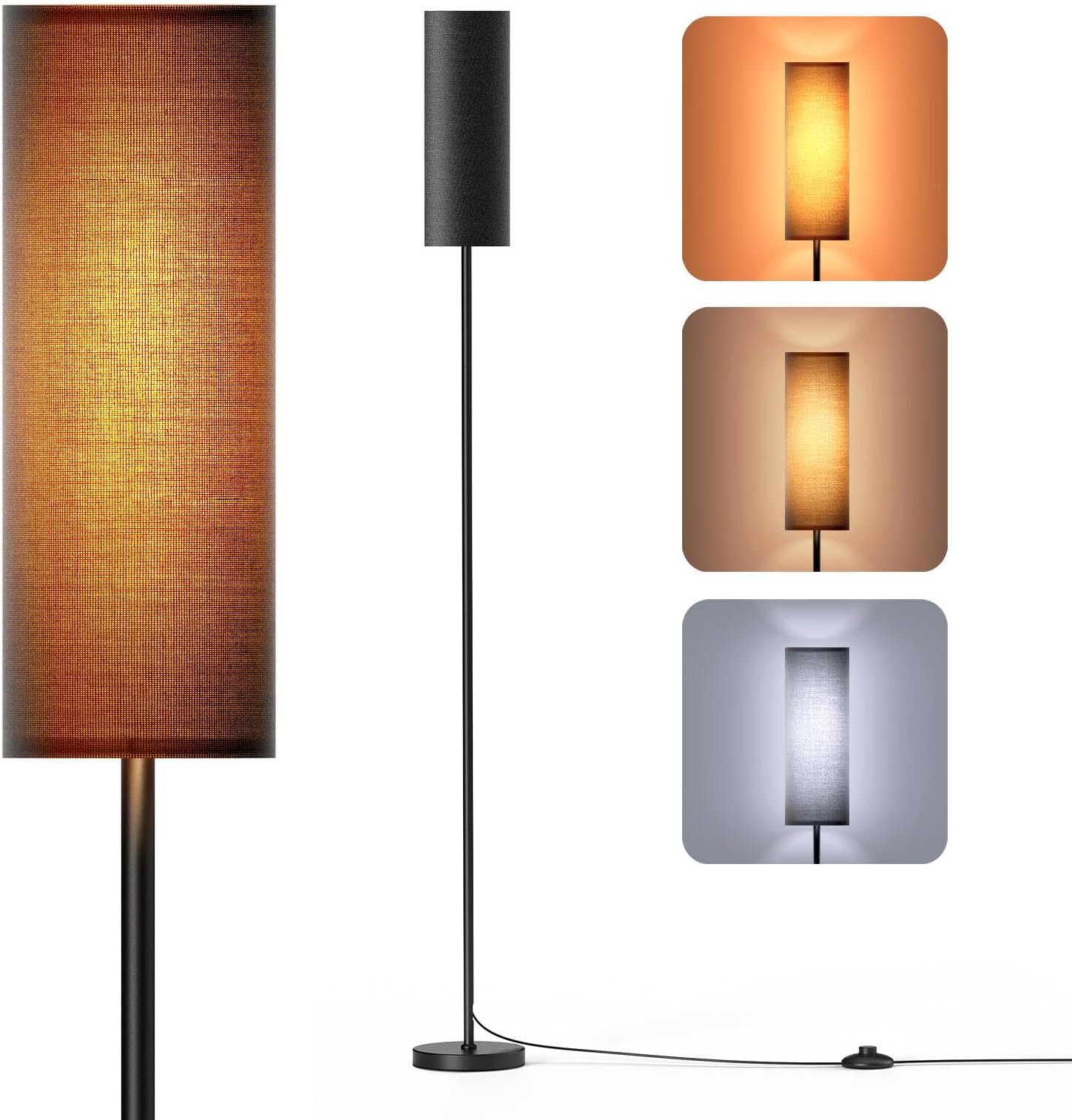 Lampadaire Sur Pied Salon Avec Interrupteur Au Pied, Lampe Sur Pied Avec Base Lestée Et Culot E27 90301276