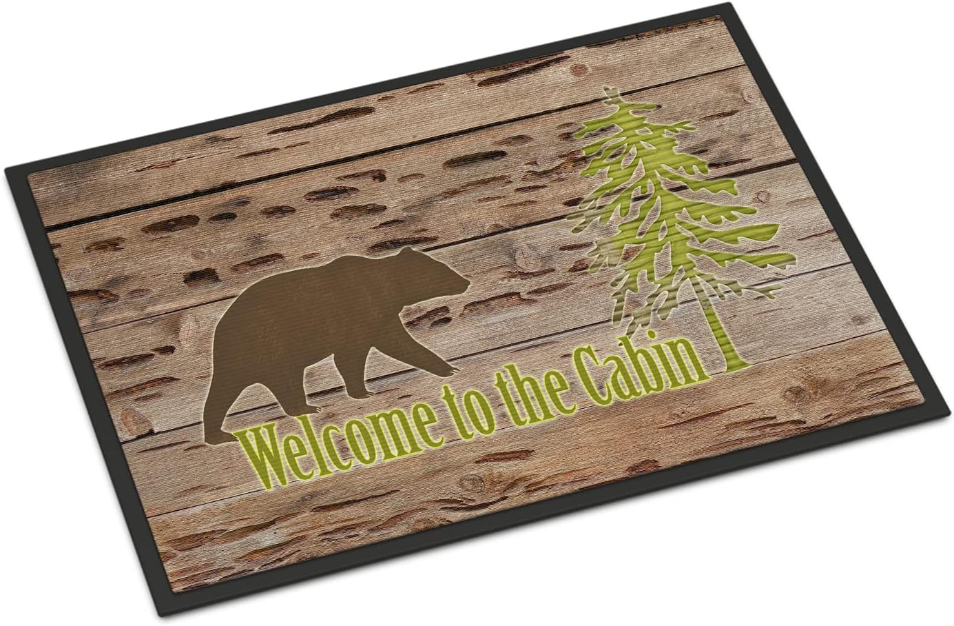 Caroline's Treasures SB3081JMAT Welcome to The Cabin Doormat 24x36 Front Door Mat Indoor Outdoor Rugs for Entryway, Non Slip Washable Low Pile, 24H X 36W
