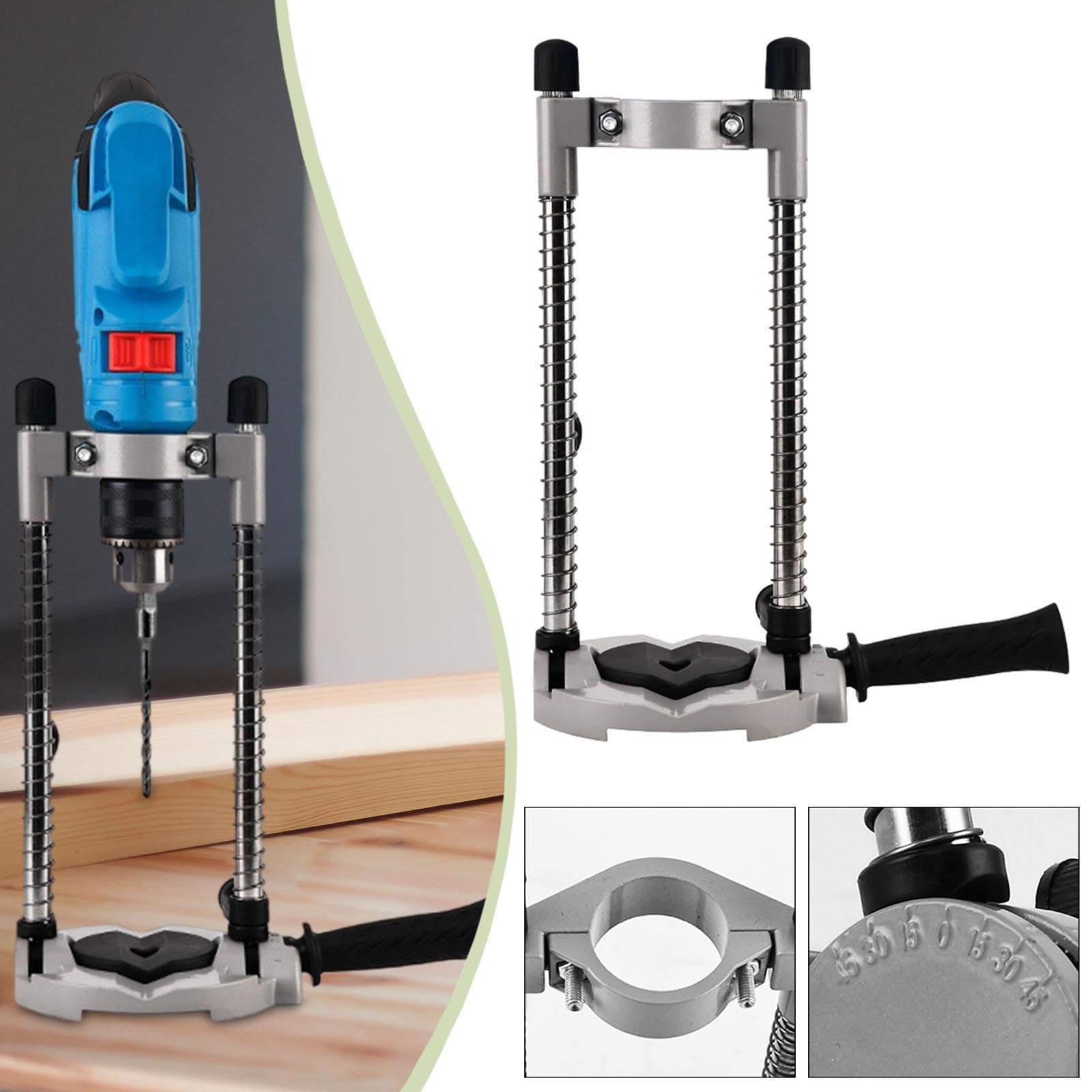 Soporte Vertical para Taladro, Soporte de Posicionamiento para Taladro Eléctrico, Guía para Taladro, Montaje de Aleación de Aluminio, Altura Ajustable