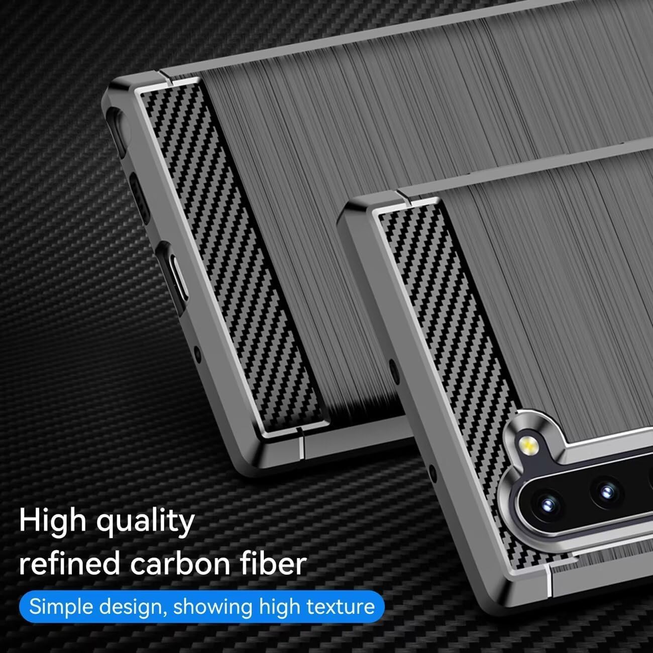 for Samsung Galaxy Note10+ Plus 4G/5G Phone case, Shockproof, Scratch Resistant Carbon Fiber Jacket, Soft TPU, for Galaxy Note10+ Plus 4G/5G case (Black,) - Image 6