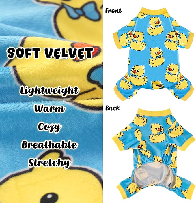 Pijama Suave Ligero para Perro Pequeño Mediano Grande - Patito Amarillo Talla XS miniatura 4
