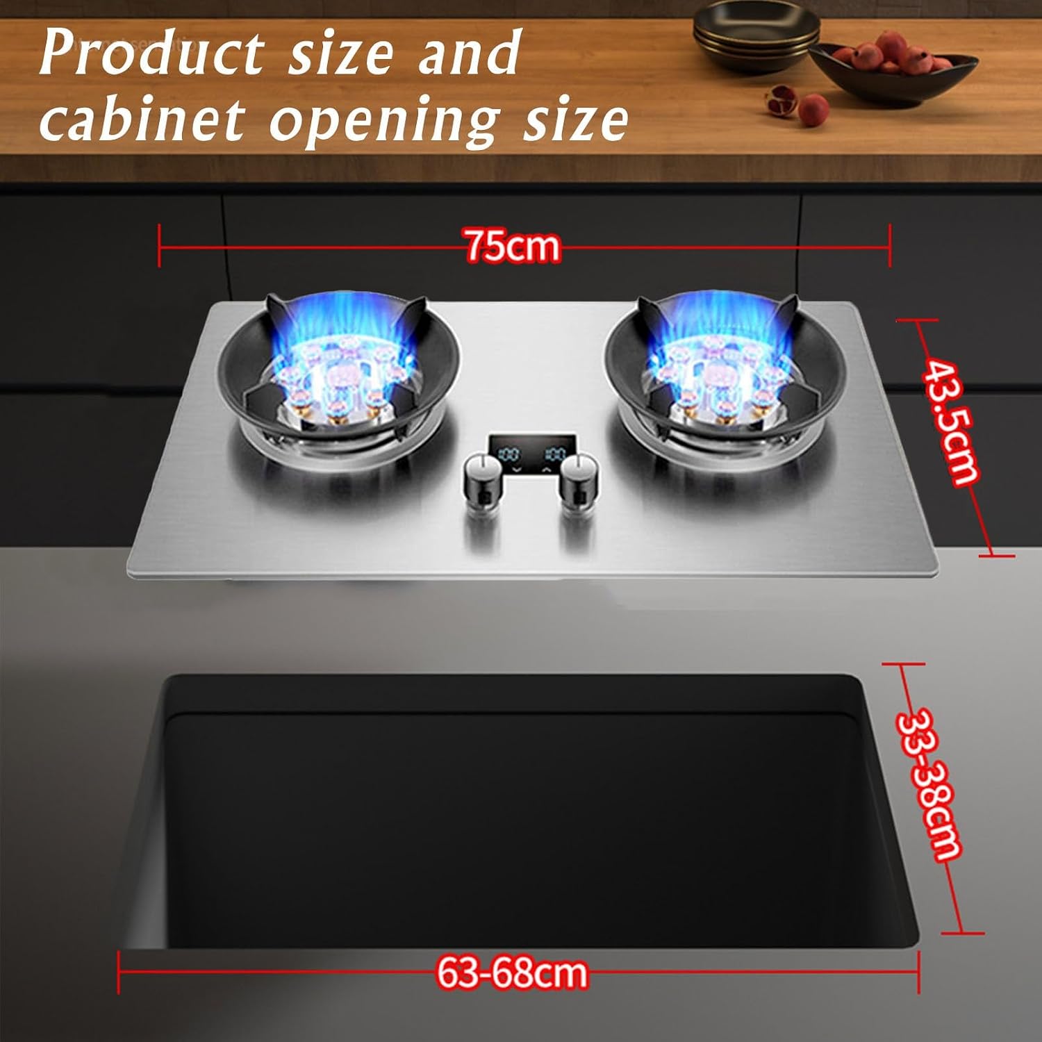 Propane Stove,2 Burners Portable Propane Stove,Stainless Steel Gas Cooktop,Maximum 17742.4BTU for Home Kitchens, Restaurants and Food Trucks (Color : LPG, Size : Style 4)