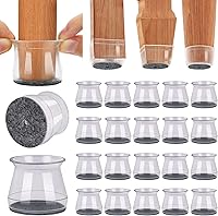 Vista 22 de BUMACO 40 protectores de suelo para patas de silla, protectores de patas de silla para suelos de madera dura, almohadillas de silicona para proteger