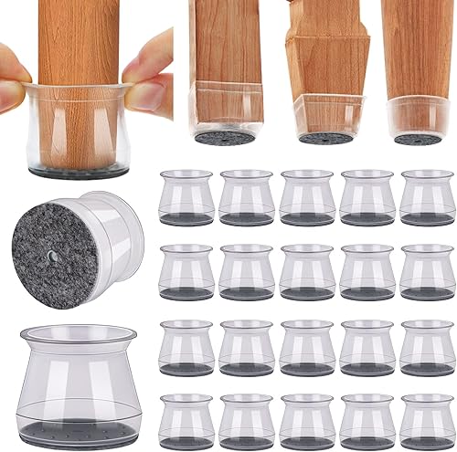 Miniatura 22 de BUMACO 40 protectores de suelo para patas de silla, protectores de patas de silla para suelos de madera dura, almohadillas de silicona para proteger