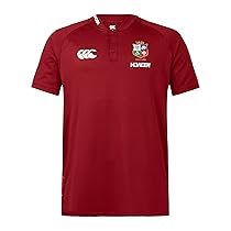 Canterbury Polo da Uomo British And Irish Lions Poly T-Shirt, Red Dahlia, XS