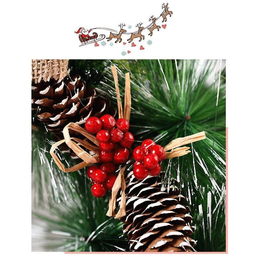 Sztuczny Wieniec Świąteczny Zimowy na Drzwi Wejściowe z Szyszkami Sosnowymi, Czerwonymi Jagodami, Padającym Śniegiem - 32 cm / 12,5 Cala (Kolor: Wieniec B)