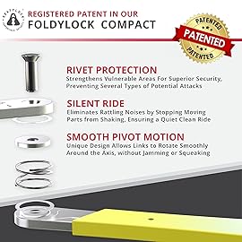 Seatylock FoldyLock Compact Folding Bike Lock - Award Winning Patented Lightweight High Security Bicycle Lock - Heavy Duty Anti Theft Smart Secure Guard with Keys & Case for Bikes or Scooters