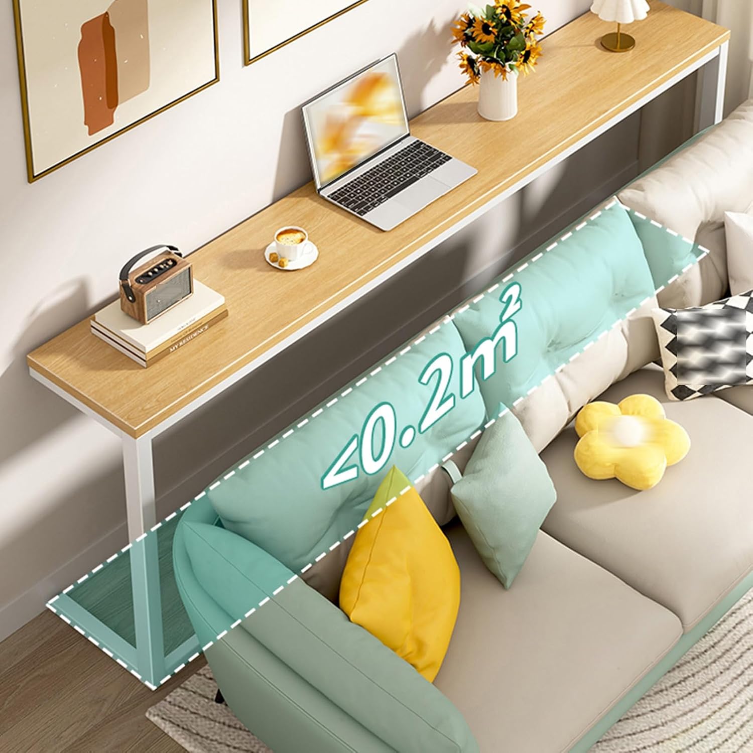 Console Table, 31.4 Inch High Sofa Table, Narrow Entryway Table, Bottom Reinforced Metal Frame, Suitable for Living Room, Bedroom, Farmhouse Style, Rustic Wood Color(39.3x7.8/100x20cm)