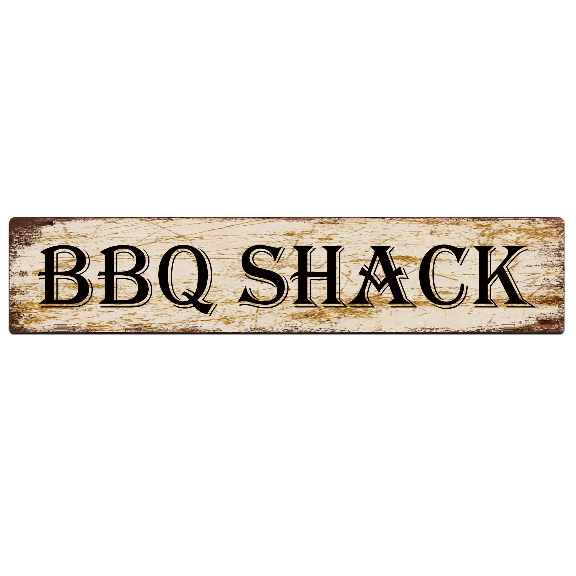 Jkfcbftp A2475 Bbq Shack Street Sign Vintage Sign Retro Metal Plaque Bar Pub Poster Wall Art Decor Tin Sign 4X16 Inch