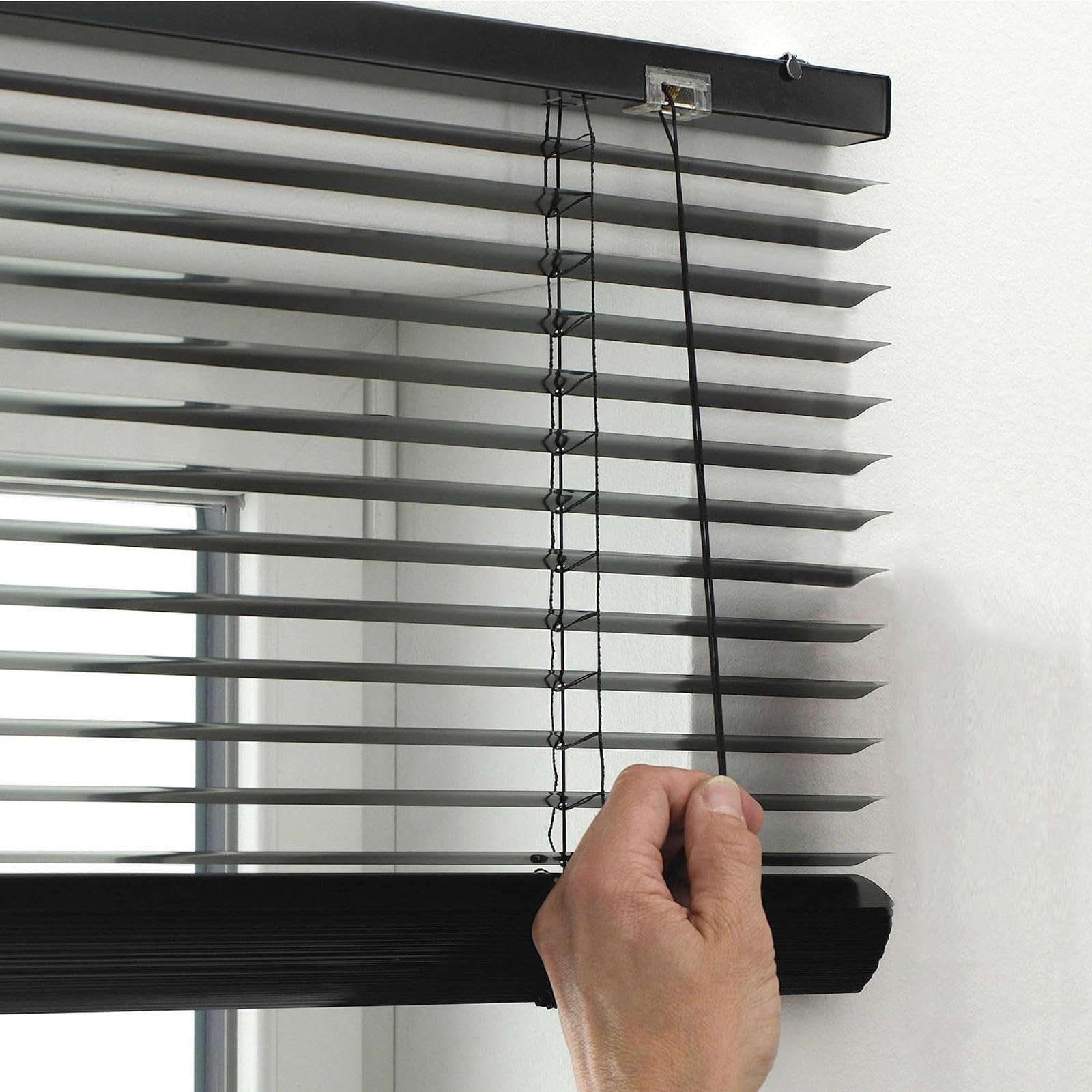 Amazon｜25mmアルミブラインド、ブラックメタルブラインド、幅40