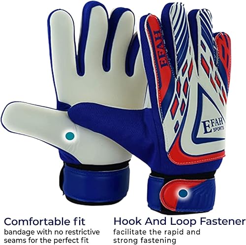 Miniatura 4 de EFAH SPORTS Soccer Goalie Goalkeeper Gloves for Kids Boys Children Football Gloves with Strong Grips Palms Negro/Verde, Negro/Anaranjado,