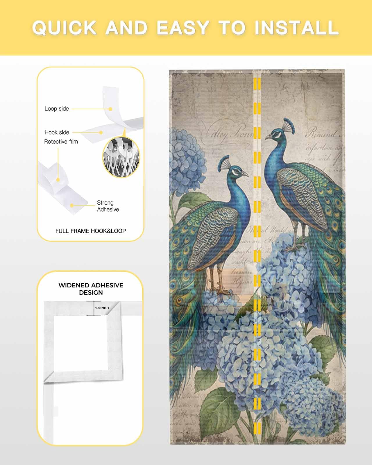 Amazon.com: ARTSHOWING Farmhouse Vintage Peacock Magnetic Screen