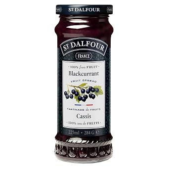 St. Dalfour Blackcurrant Fruit Spread - 10oz - 100% from Fruit, No Artificial Ingredients, Non-GMO, No Cane Sugars, All Natural, Made in France