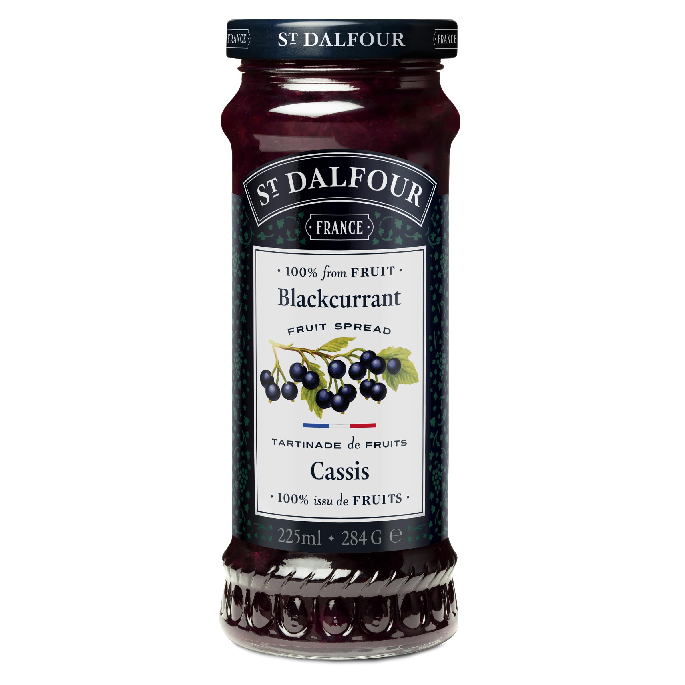 St. Dalfour Blackcurrant / 10 Ounce (Pack of 1) / Blackcurrant Purple Jams & Preserves