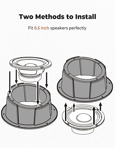 Vista 7 de KEMIMOTO 2 cajas de altavoces en ángulo, universales para altavoces de 6.5 pulgadas, compatibles con UTV, caravanas, automóviles, barcos, maleteros
