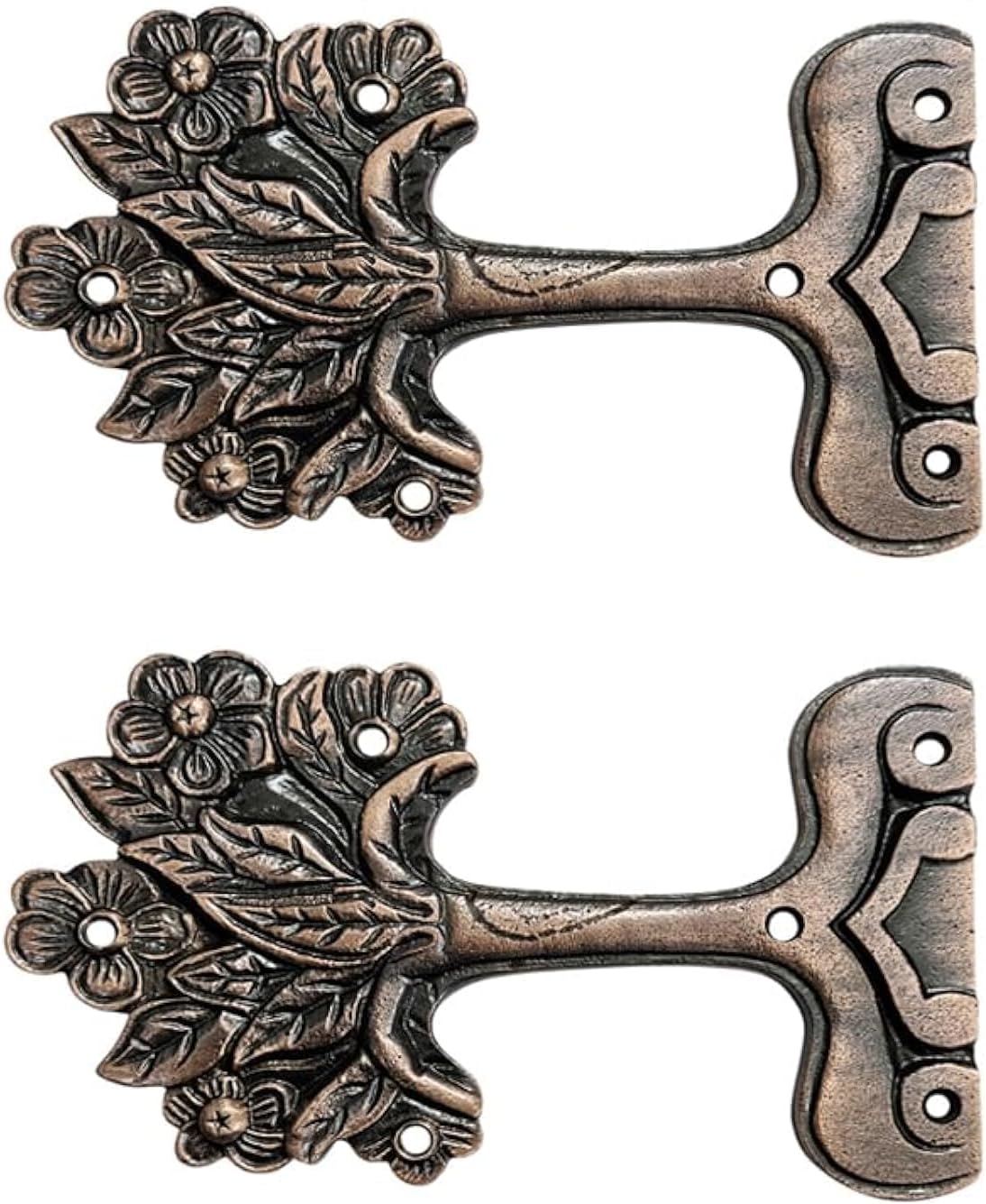 Adonai Hardware 8 Inch Tree-Shaped Antique Cast Iron Strap T-Hinge (Supplied as 2 Pieces) - Matte Black for Barn Doors, Gates, Kitchen Cabinets, Sheds, Wooden Box, Furniture, Cedar Chest and Trunks