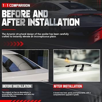 Car Mini Spoiler Wing, 6.7 Inch Mini Spoiler for Car Funny,Carbon Fiber B