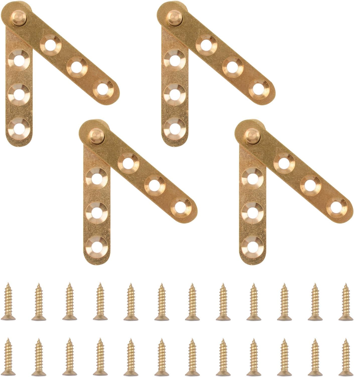 4PCS 360 Degree Adjustable Pivot Hinge, Rotatable Door Hinges, Stainless Steel Hidden Knife Hinges Heavy Duty Door Pivot Hinge for Windows Cabinet