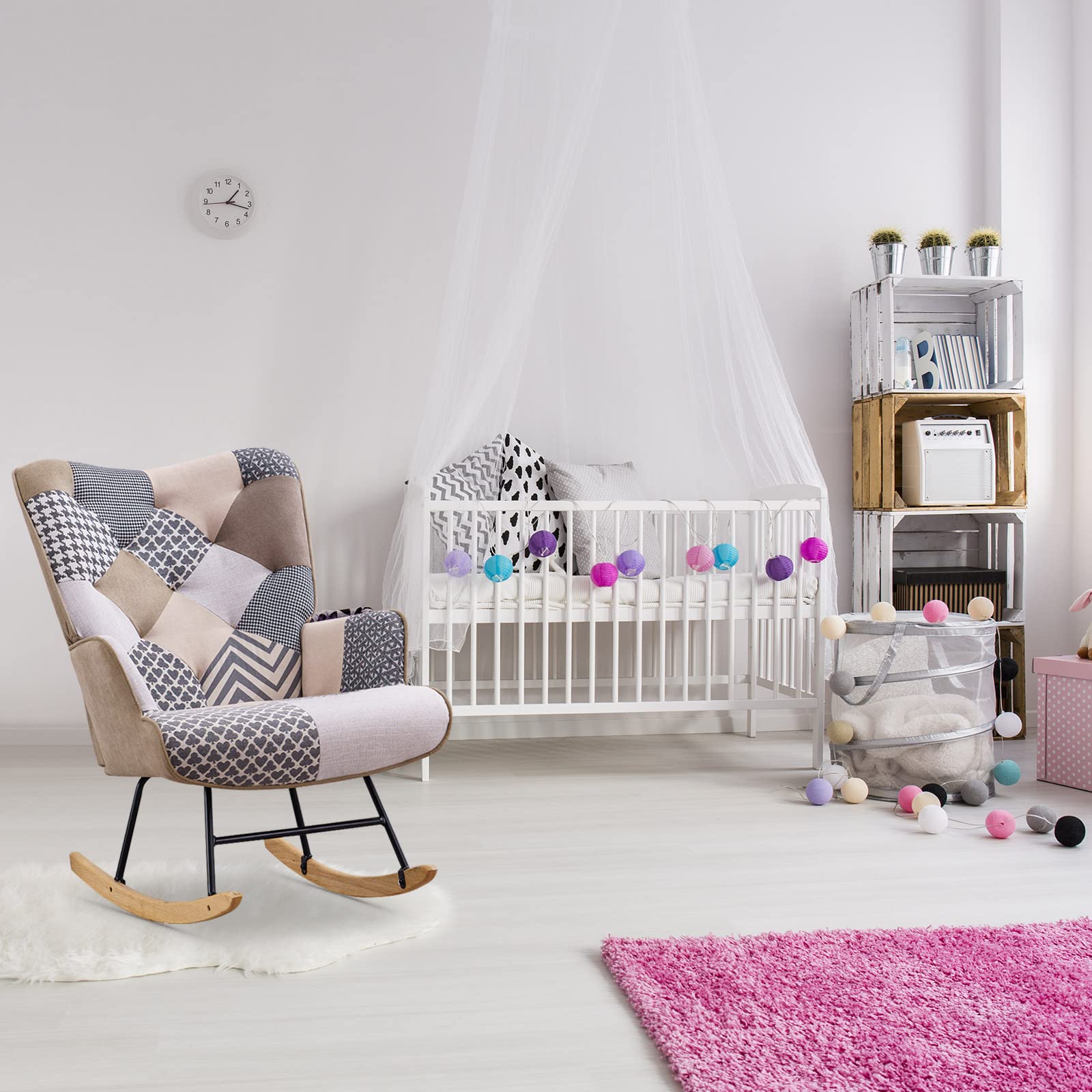 Idealismliving Rocking Chair Boho Design Nursery Glider Rocker