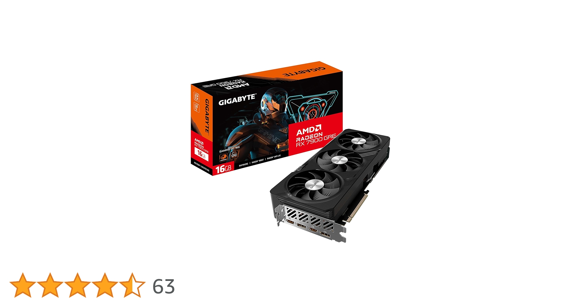 グラフィックボード・グラボ・ビデオカード Gigabyte Radeon RX 7900 GRE GAMING OC Placa de Video Gigabyte Radeon RX 7900 GRE Gaming OC, 16GB, GDDR6