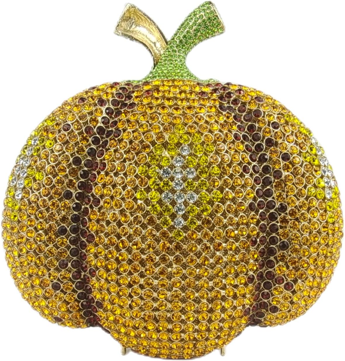 Pumpkin Luxury Crystal Clutch Women Glitter Rhinestone Evening Bag for Party Wedding