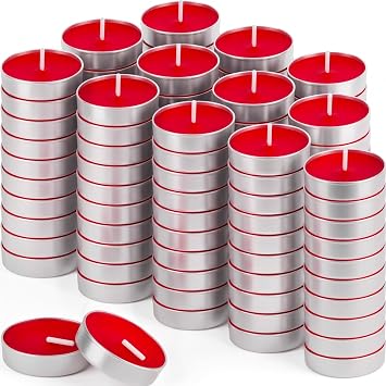 200 Pcs Red Tea Lights Candles Smokeless Unscented Mini Tealight Candles