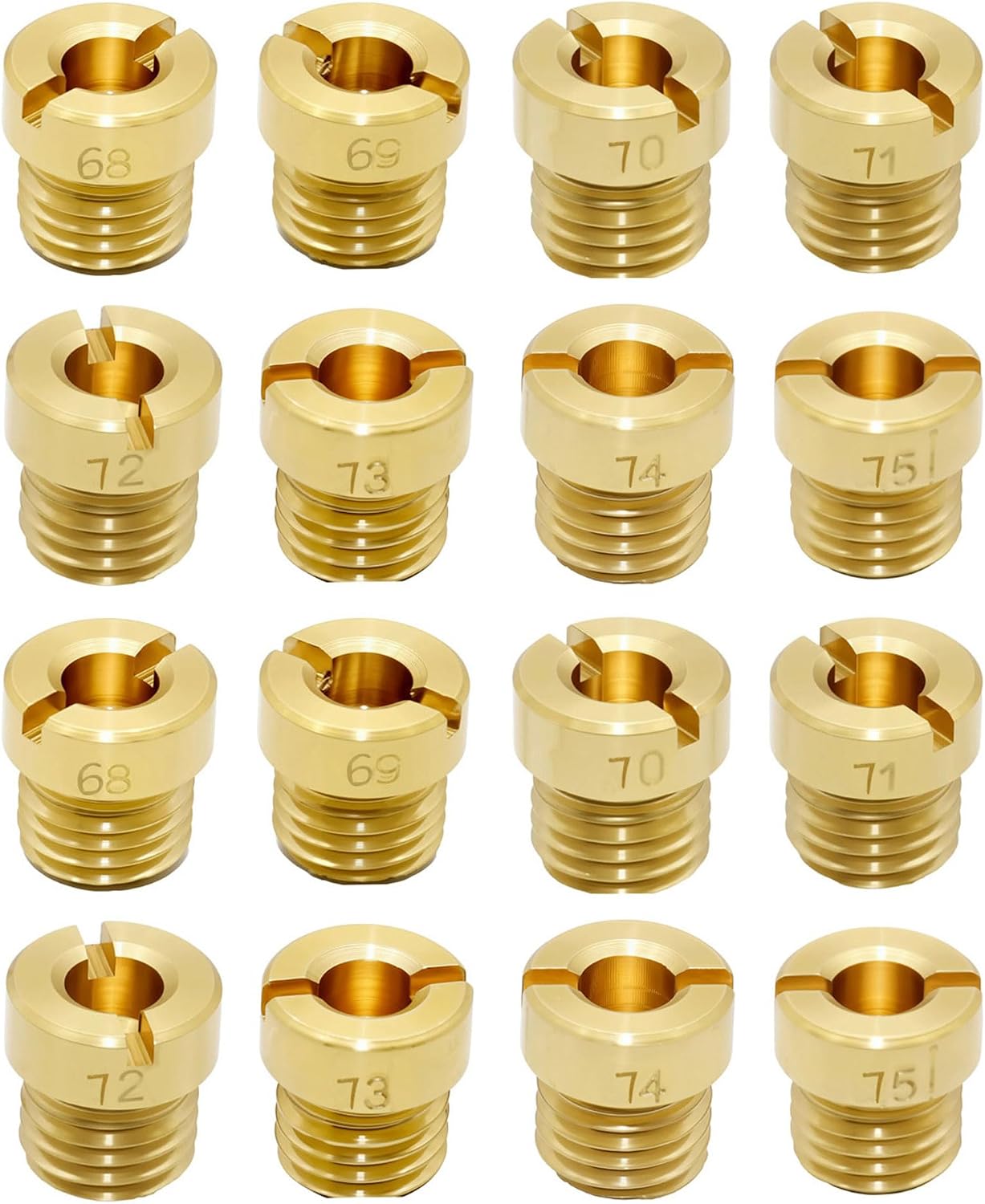 Replacement 2240-8 Carburetor Main Jet Assortment Kit with 68-75 Size Range (2 Each), 1/4"-32 Thread for Holley 2010 2300 4010 4011 4150 4160 4500 Series Carburetors