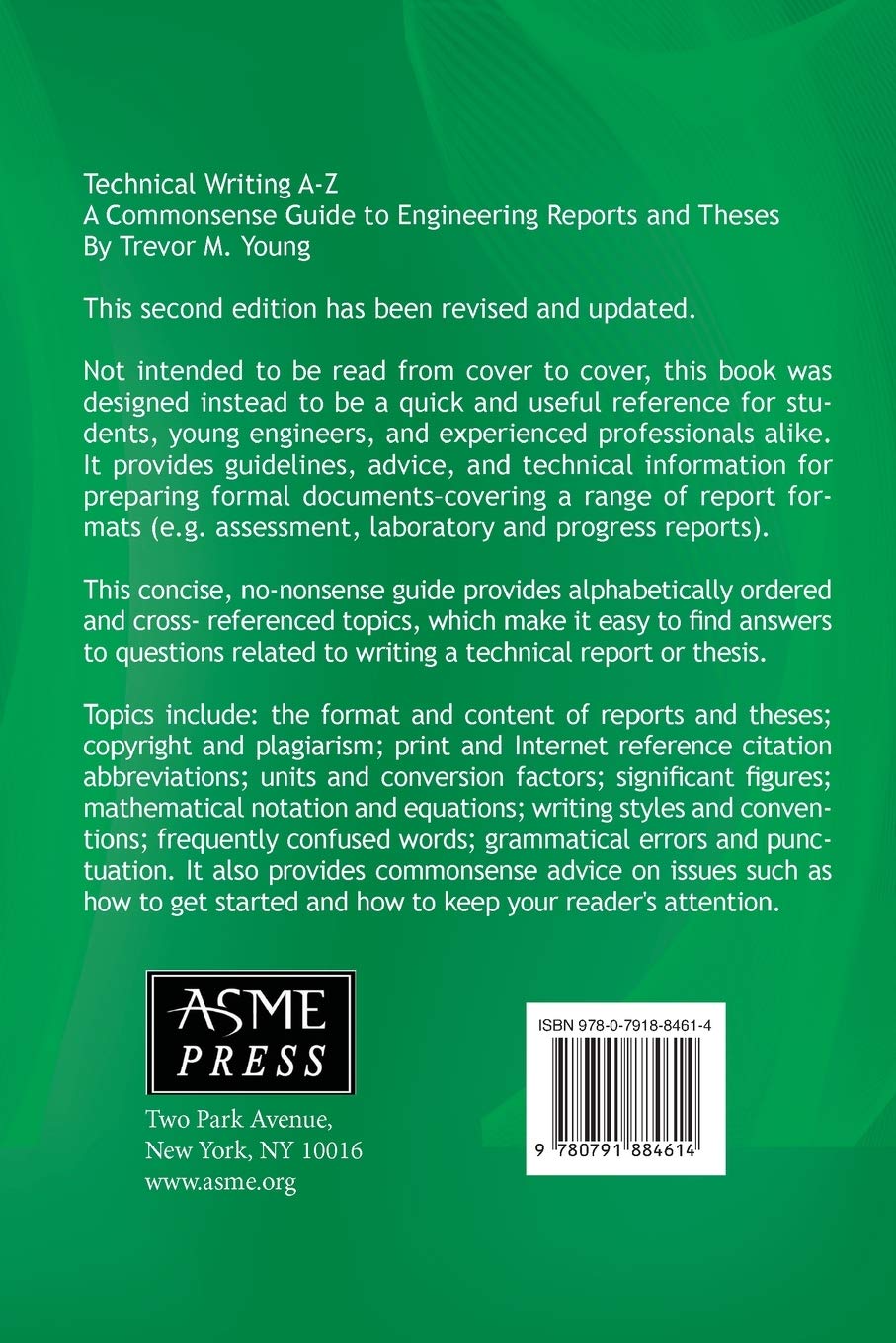 Technical Writing A-Z: A Commonsense Guide to Engineering Reports and Theses, Second Edition, U.S. English