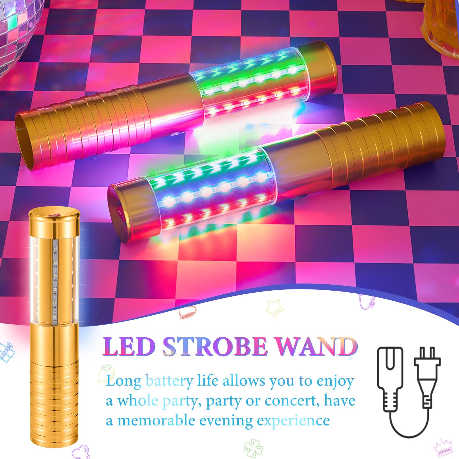 3-Pack LED Glow Torch Flashing Wands – Light Up Party Favors, Portable Luminous Sticks For Festivals, Concerts, And Celebrations