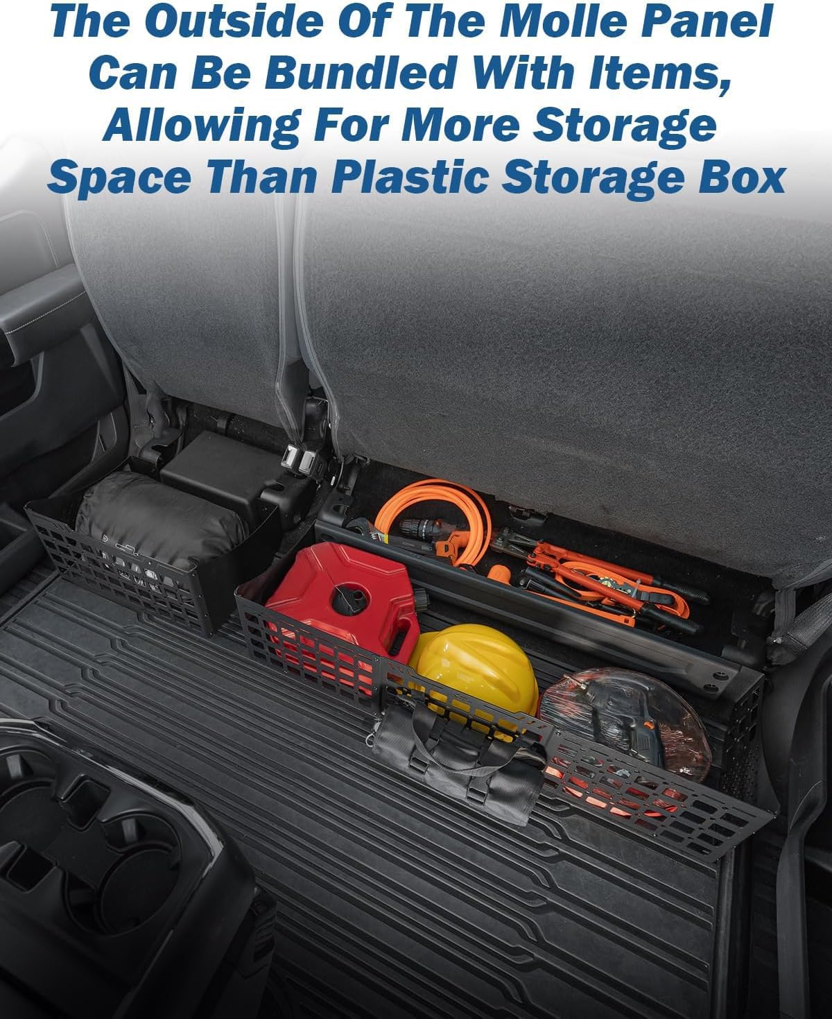 JOYTUTUS Under Seat Storage Molle Panel Compatible With 2015-2025 F150 & 2017-2025 F250 F350 Supercrew Cab, Underseat Truck Under Seat Storage Molle Panels Accessories