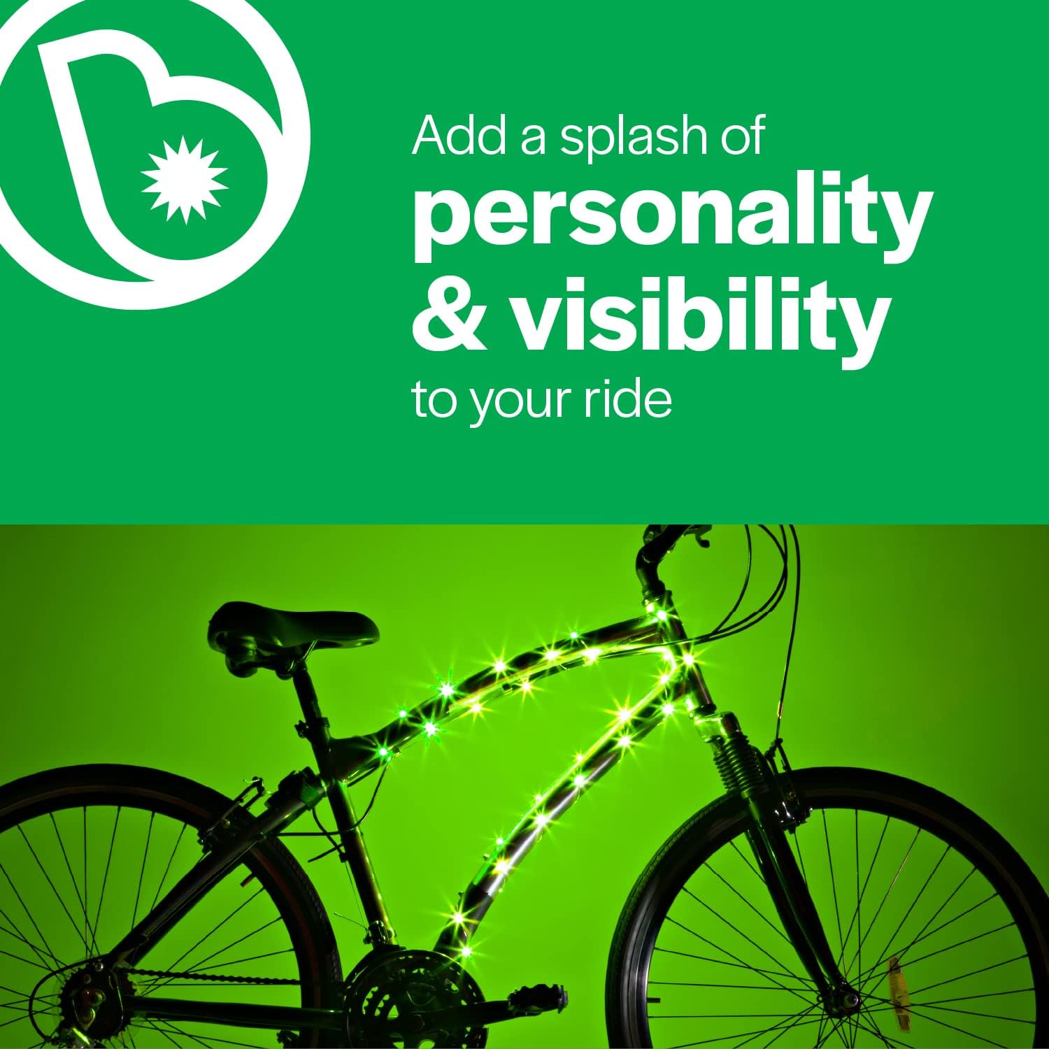 Brightz LED Bike Lights Bundle - Wheel Lights & Frame Rope Light For Night Riding Safety & Style